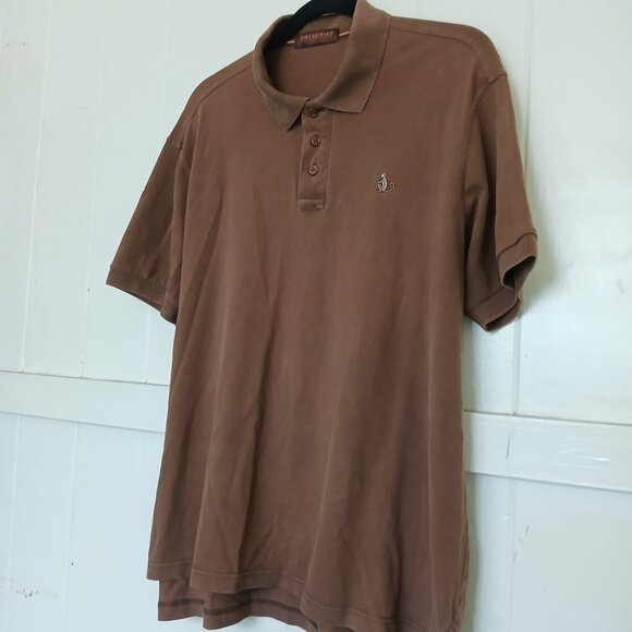 Tori Richard Shirt Thinking Monkey Polo Men's Large Brown Short Sleeve Hawaii - Picture 5 of 13